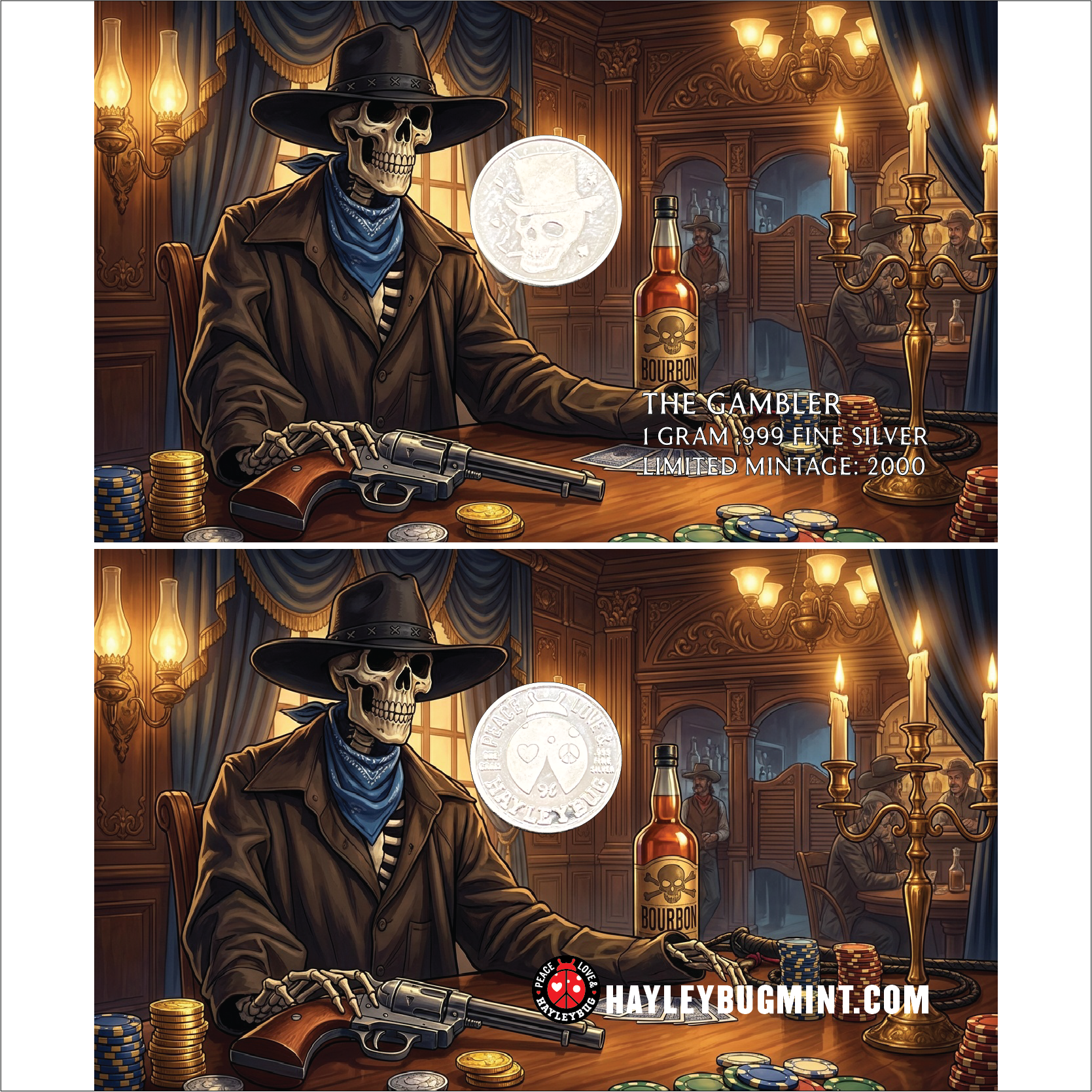 THE GAMBLER ONE GRAM 999 FINE SILVER (PREORDER) – Hayleybug Mint