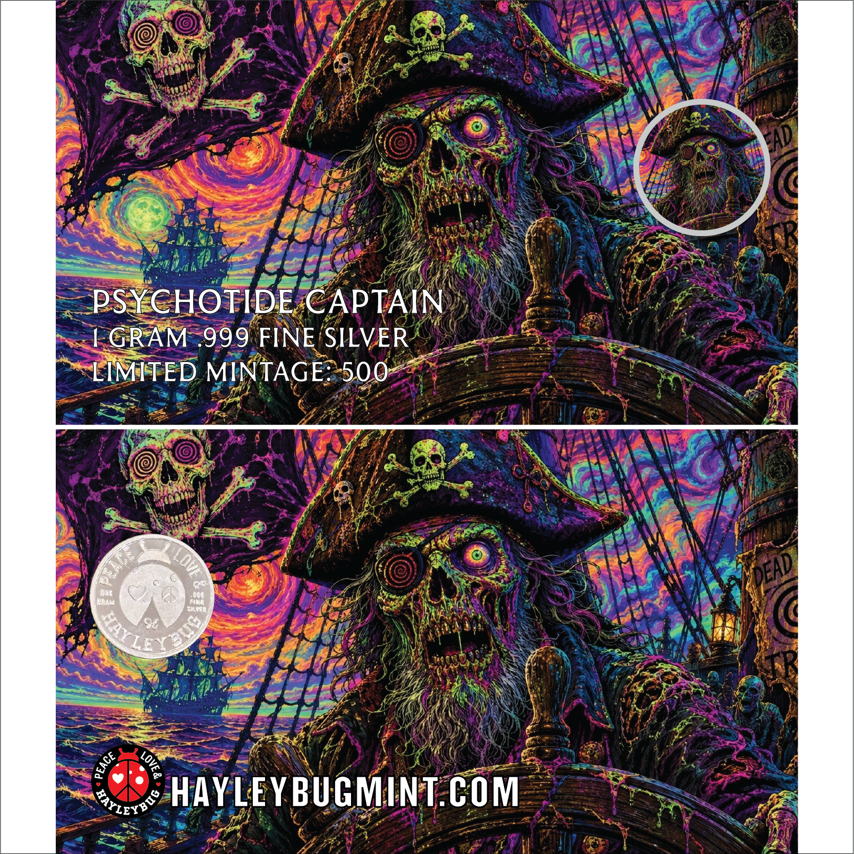 PSYCHOTIDE CAPTAIN ONE GRAM 999 FINE SILVER – Hayleybug Mint